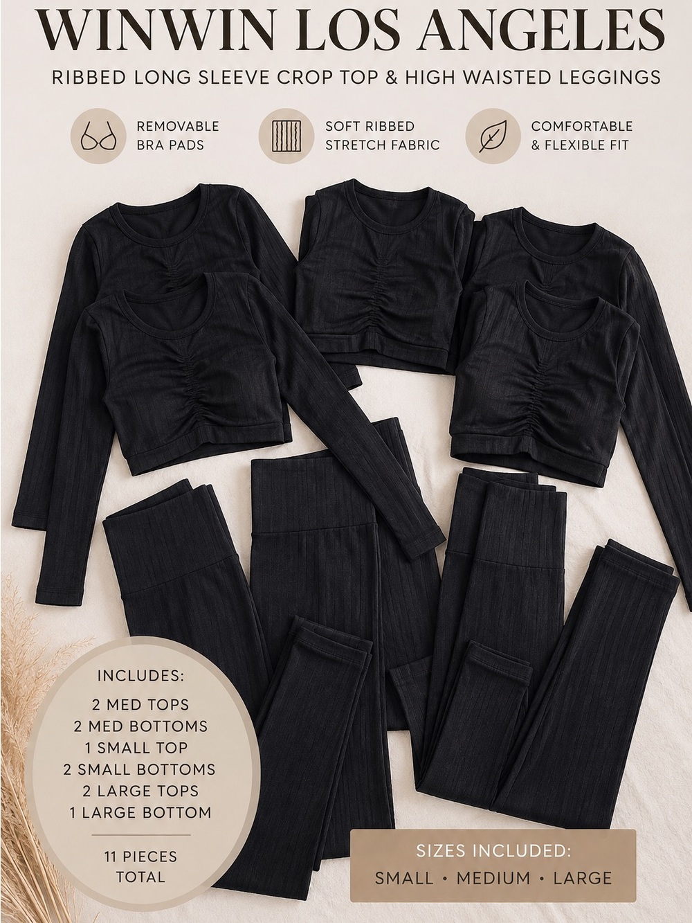 WinWin Los Angeles Reseller Case Pack Ribbed Activewear Sets S M L NWOT